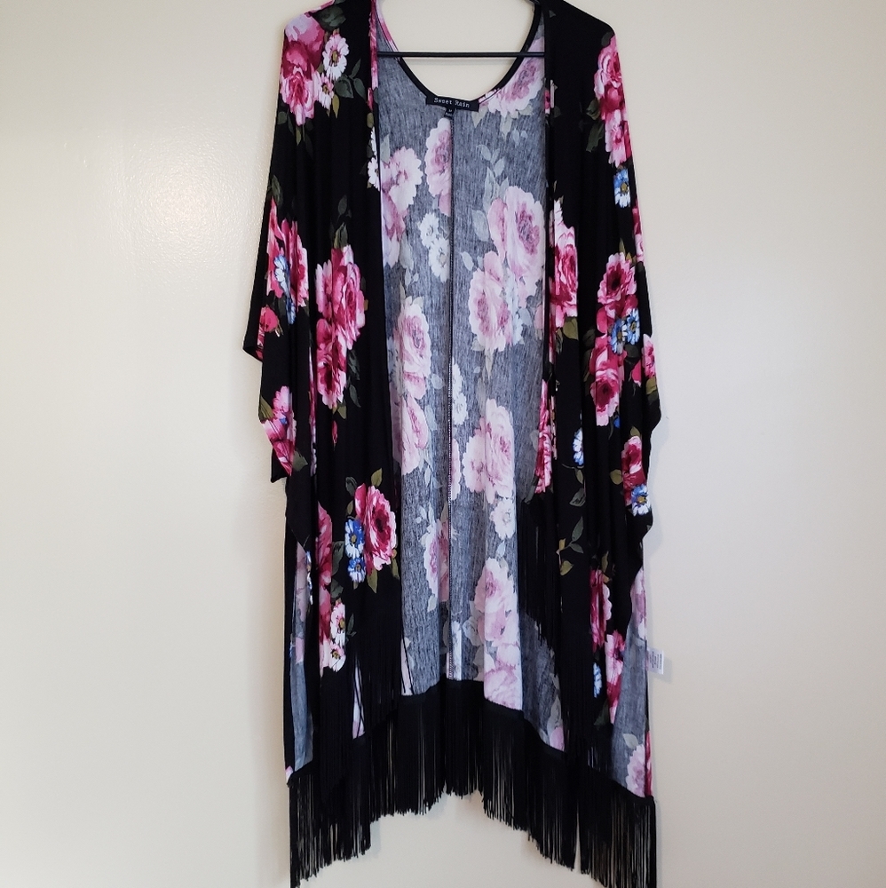 Black Floral Cover up